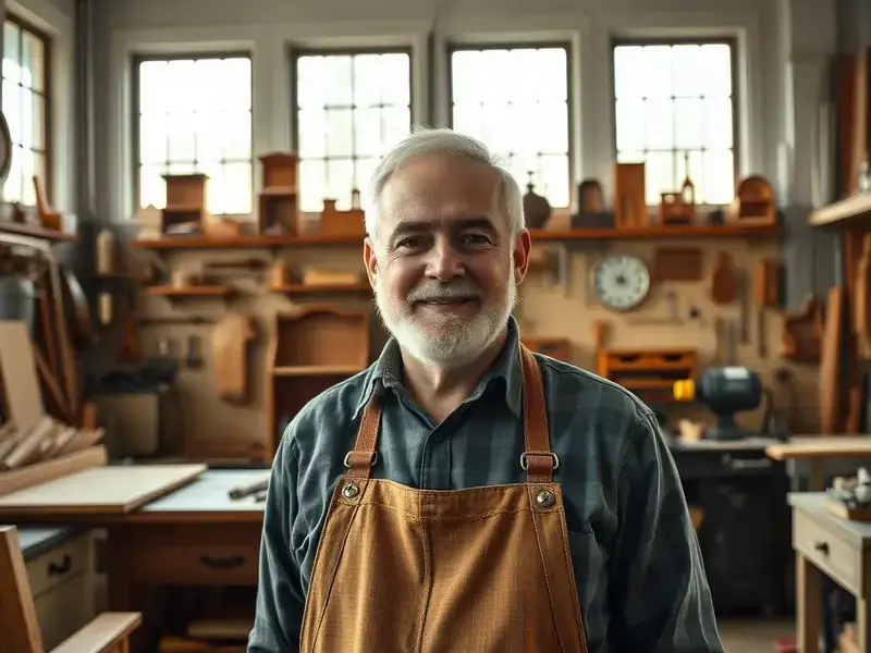 Professional woodworking workshop interior