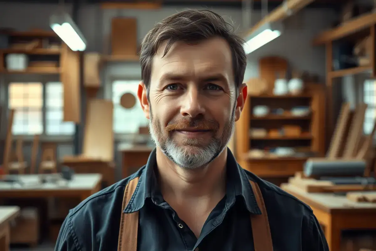 Restored office furniture in professional workshop