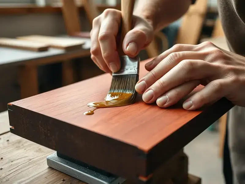 Applying finish to restored furniture